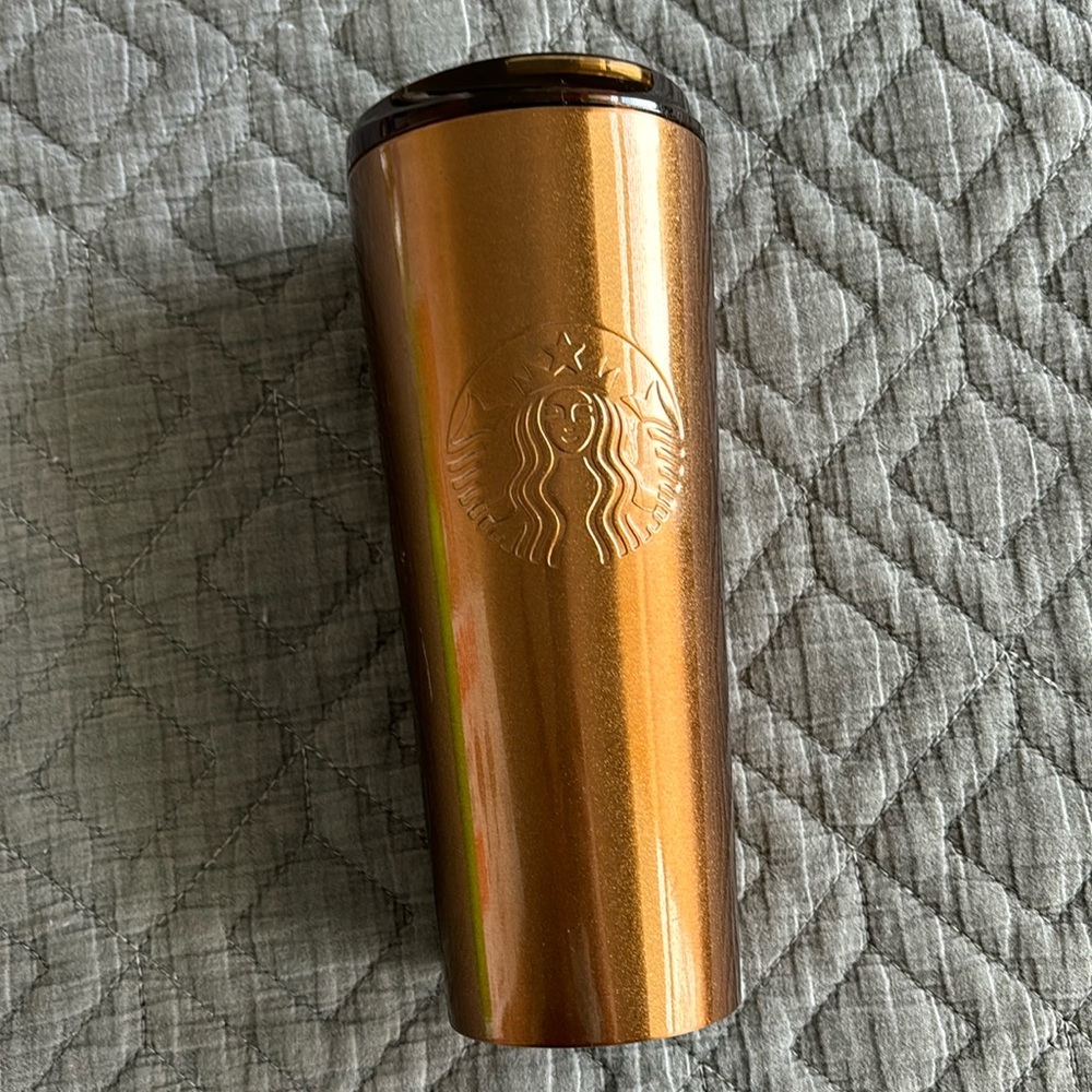 Copper Starbucks cold brew cup